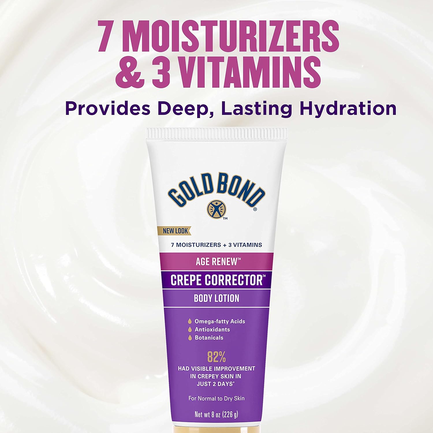 Gold Bond Age Renew Crepe Corrector Body Lotion, Replenishing & Smoothing Formula, 8 oz. - 24hrsmart